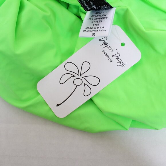 Dippin Daisys Serene Neon Green Low Back One Piece Swimsuit - Picture 4 of 4